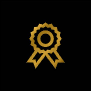 Rozet altın kaplama metalik simge veya logo vektörü