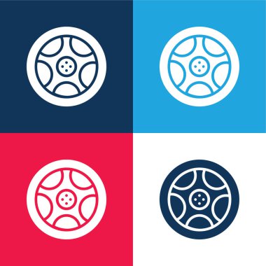 Alaşımlı Tekerlek mavi ve kırmızı En az dört renk simgesi