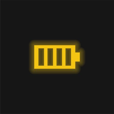 Pil sarısı parlak neon simgesi