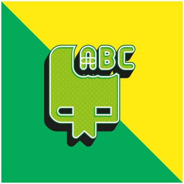Alphabet Green and yellow modern 3d vector icon logo clipart