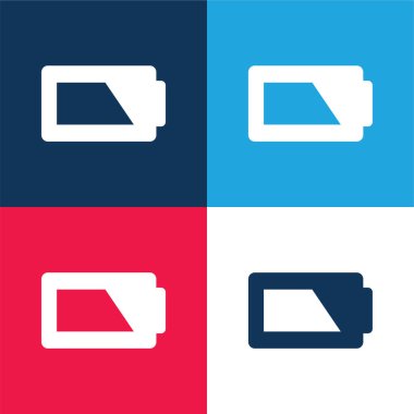 Pil mavi ve kırmızı dört renk minimal simge kümesi