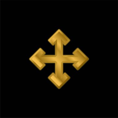 Altın kaplama metalik simge veya logo vektörü