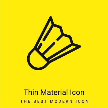 Badminton Shuttle minimal bright yellow material icon clipart
