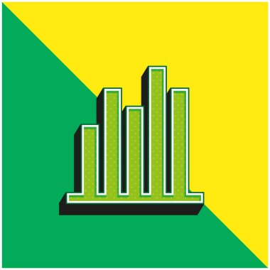 Çubuk Yeşil ve Sarı 3D vektör simgesi logosu