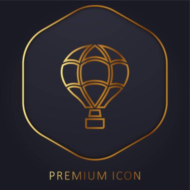 Air Balloon golden line premium logo or icon clipart