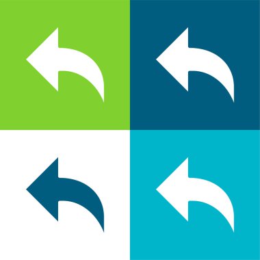 Ok Düz 4 renk en küçük simge kümesi