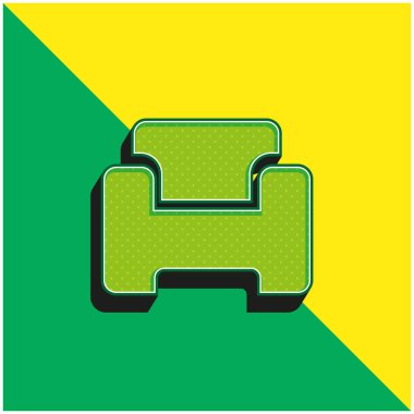 Armchair Green and yellow modern 3d vector icon logo clipart