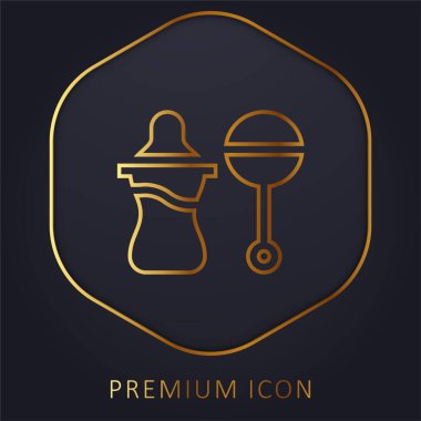 Bebek Yetiştirici altın çizgi prim logosu veya simgesi