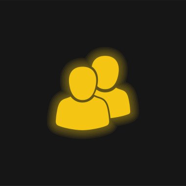 2 Kullanıcı sarı parlak neon simgesi