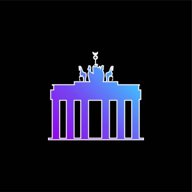 Brandenburg Gate blue gradient vector icon clipart