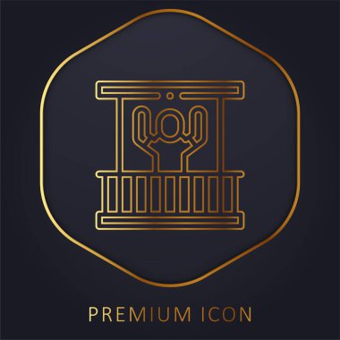 Altın çizgili balkon logosu veya simgesi