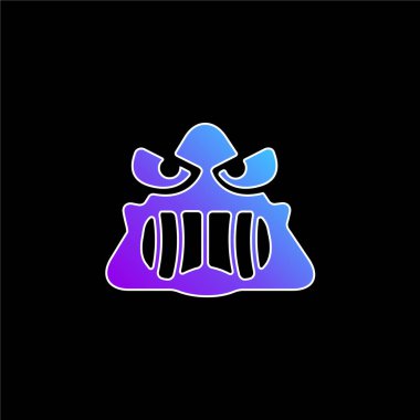 Kızgın Yüz mavi gradyan vektör simgesi