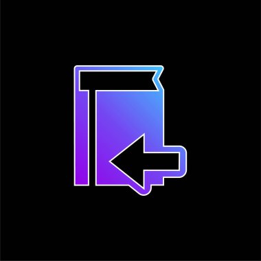 Sol Ok mavi eğimli Kitap Geri Düğmesi