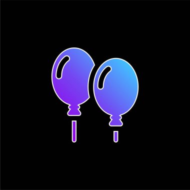 Balonlar mavi gradyan vektör simgesi