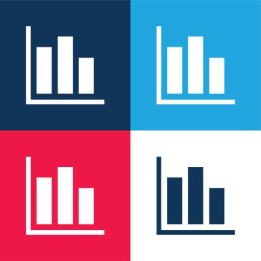 Çubuk mavi ve kırmızı dört renk en az simge kümesi
