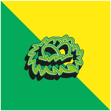 Yuvadaki Kuşlar Yeşil ve Sarı 3D vektör logosu