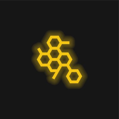 Biyoloji sarı parlak neon simgesi