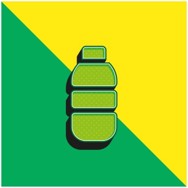 Şişe Yeşil ve Sarı Modern 3D vektör simgesi logosu