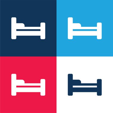 Yatak mavisi ve kırmızı dört renk en küçük simge kümesi