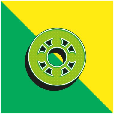 Ball Bearing Green and yellow modern 3d vector icon logo clipart