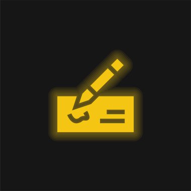 Banka Denetimi Sarı parlayan neon simgesi