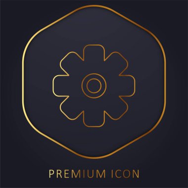 Büyük çarkıfelek altın çizgi prim logosu veya simgesi