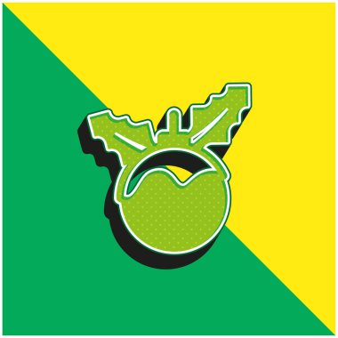 Bauble Green ve sarı modern 3d vektör simgesi logosu