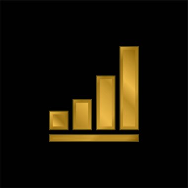Çubuk Grafik altın kaplama metalik simge veya logo vektörü