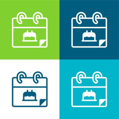 Doğumgünü Düz Düz Renk en az simge kümesi