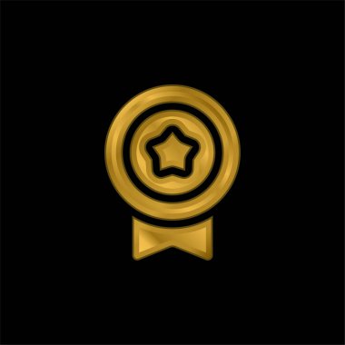 Rozet altın kaplama metalik simge veya logo vektörü