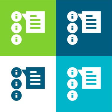 Düz dörtlü renk simgesi seti uyarısı