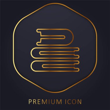 Kitaplar altın çizgi premium logo veya simge