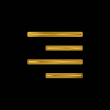 Sağ altın kaplamalı metalik simge veya logo vektörünü hizala