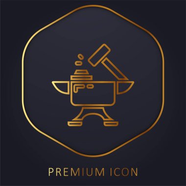 Blacksmith golden line premium logo or icon clipart