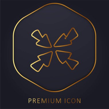 Merkeze Oklar Altın Hat prim logosu veya simgesi