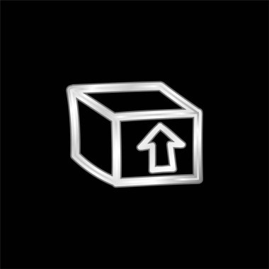 Yukarı Ok Elli Kutu Paketi Sembol gümüş kaplama metalik simge