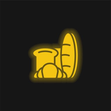 Ekmek sarısı parlak neon simgesi
