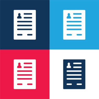 Uygulama Biçimi Mavi ve Kırmızı En düşük simge kümesi