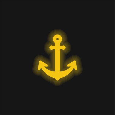 Büyük Çapa sarı parlak neon simgesi