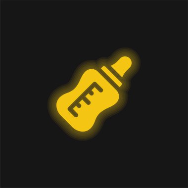 Bebek Şişe Sarı Parlayan Neon simgesi