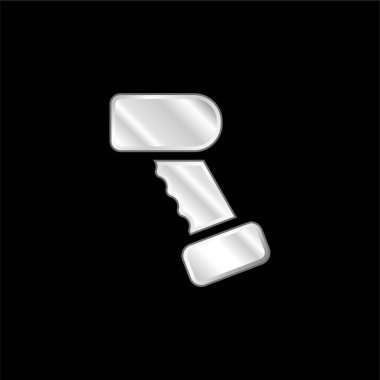 Barkod gümüş kaplama metalik simge