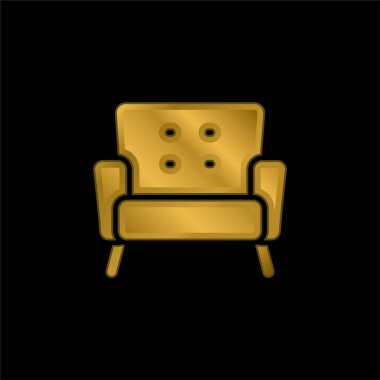 Koltuk altın kaplama metalik simge veya logo vektörü