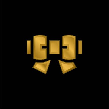 Baş Bağlama Altın Kaplama Metal Simge veya logo Vektörü