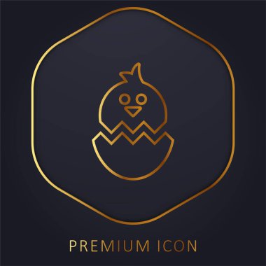 Tavuk altın çizgili Boken Yumurtası prim logosu veya simgesi