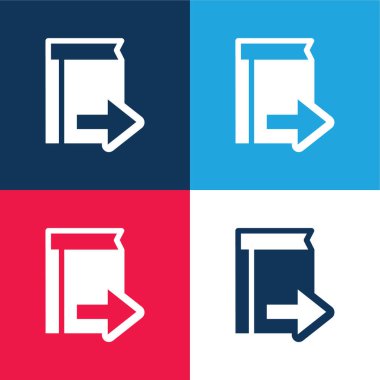 Sağ Ok mavi ve kırmızı ile Kitap Sembolü En az dört renk simgesi