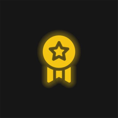 Ödül sarı parlak neon simgesi