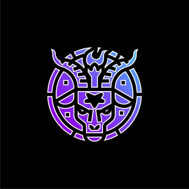 Baphomet mavi gradyan vektör simgesi