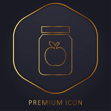 Apple Jam altın çizgi premium logosu veya simgesi