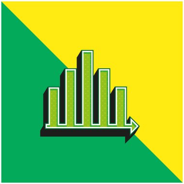 Analiz Yeşil ve Sarı 3D modern vektör simgesi logosu