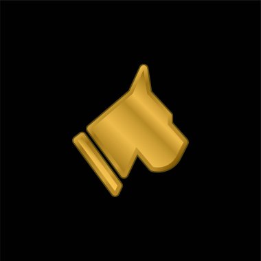 BoxerHead altın kaplama metalik simge veya logo vektörü